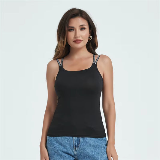 Women Summer Tanks Camis Vest Fashion Casual Sleeveless Cotton Elastic Ladies Street Black Sexy Tanks Tops Tees Hotsweet B3016