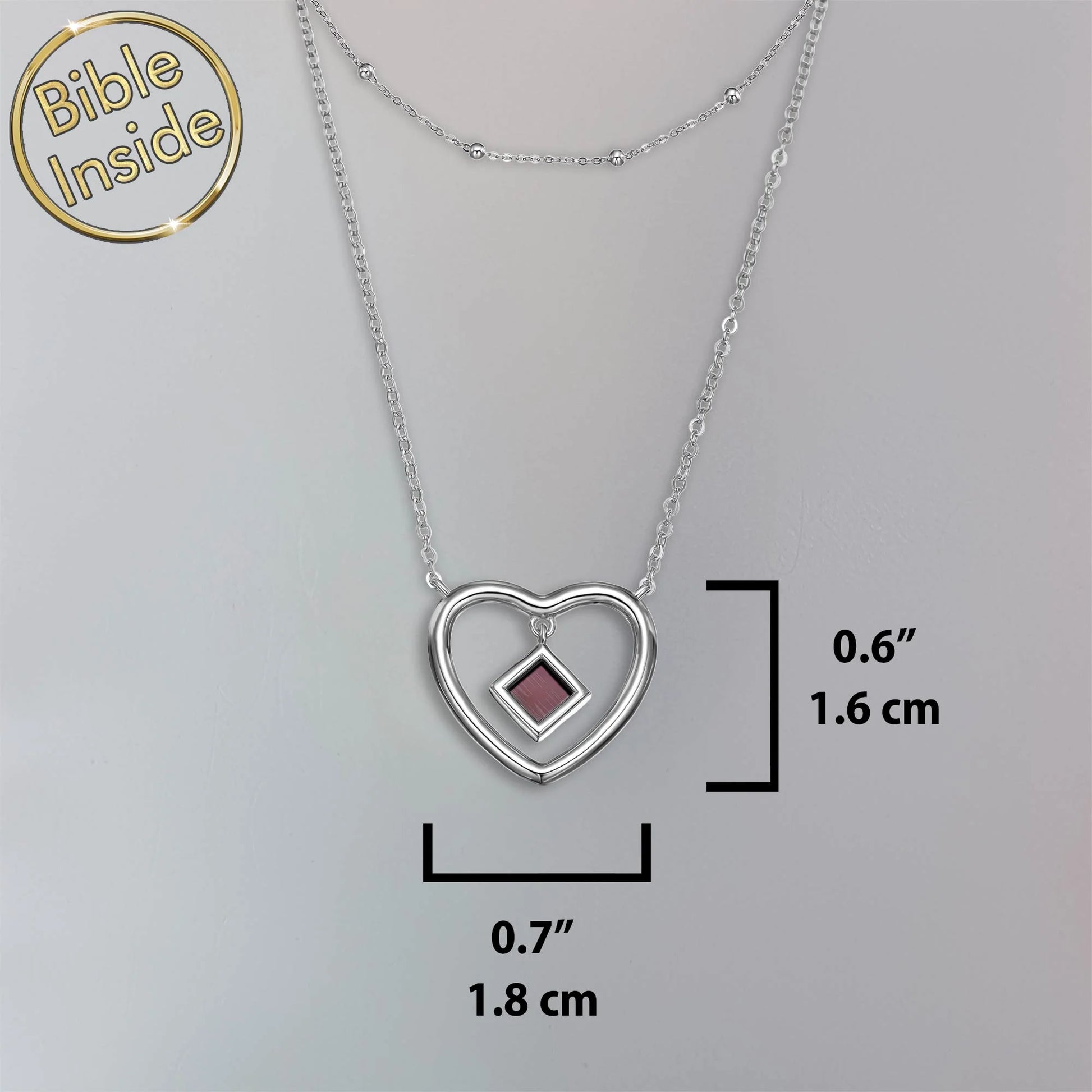 Christian Necklace for Women with Nano Bible Heart - Sunshine Necklace